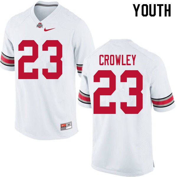 Ohio State Buckeyes #23 Marcus Crowley Youth Stitch Jersey White OSU10893